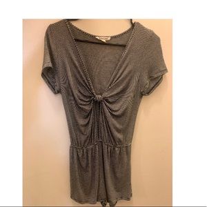 Striped key-hole romper